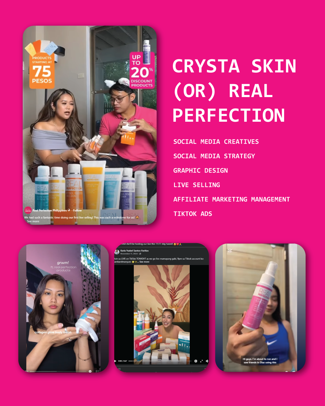 Crysta Skin live selling — add real visual